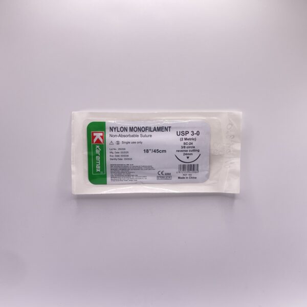 SUTURA NYLON 3.0 REF 163 CURVA